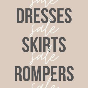 2 for $20 dresses/skirts/rompers sale!